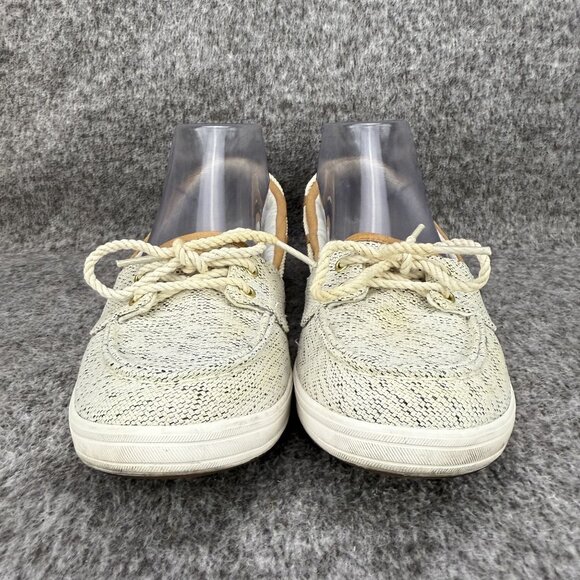 ✅Womens 8 Keds Ortholite Canvas Boat Shoes Beige Rope Laces Casual Comfort Sneak - Picture 5 of 14
